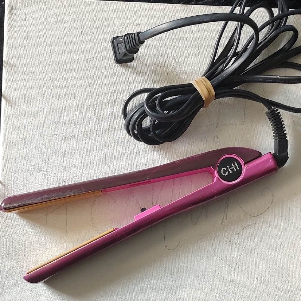 CHI🔥Hot Pink Flat Iron Hair Straightener Bling